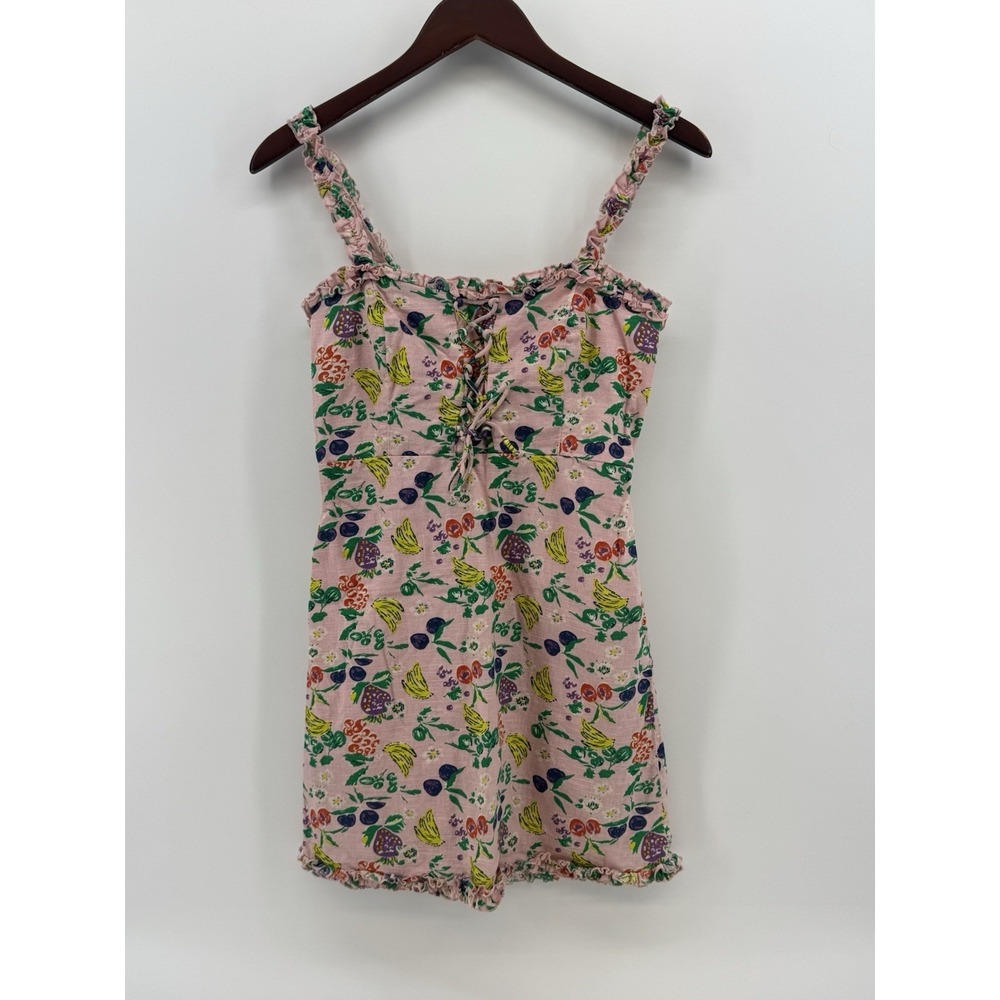 Urban Outfitters Robin Lace-Up Mini Dress, Pink Fruit, Size‎ Small